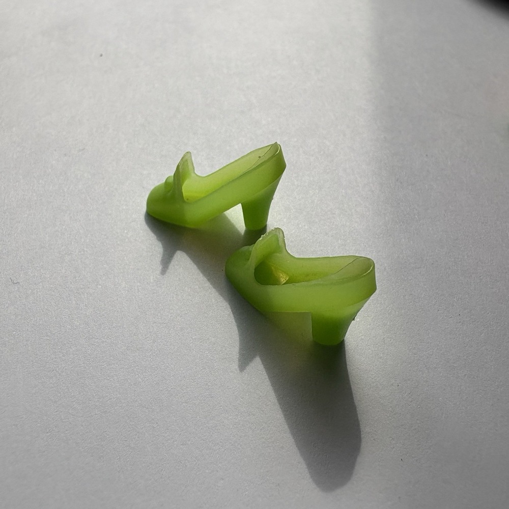 Vintage BARBIE Mattel Lime‎ Green Pilgrim Shoes